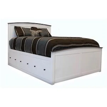 Shoreline Queen Captains Storage Bed with 6 XL Side Storage Drawers